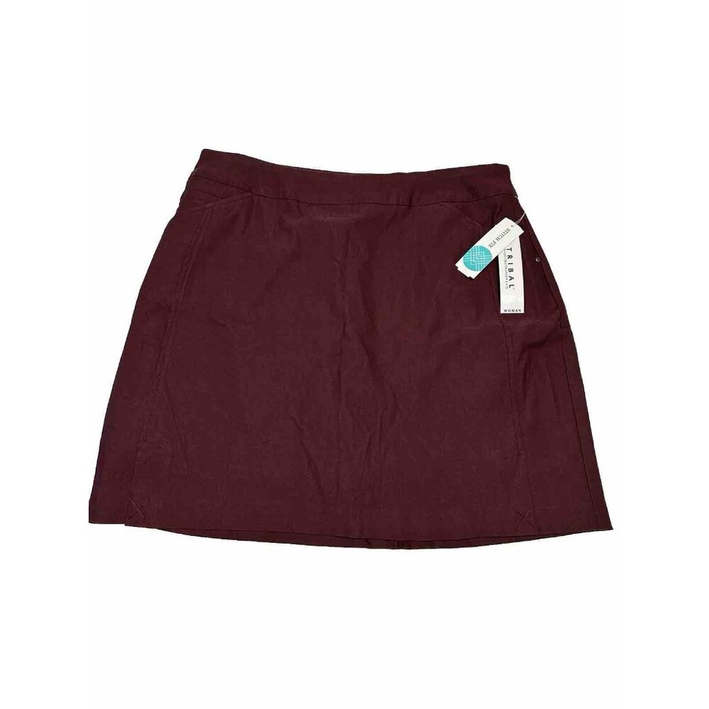 NWT stitch Fix Tribal Women's 14W Remington Slit Pocket Skort Burgundy Stretch